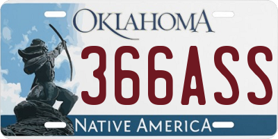 OK license plate 366ASS
