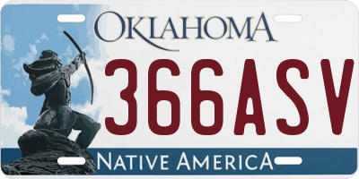 OK license plate 366ASV