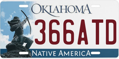 OK license plate 366ATD