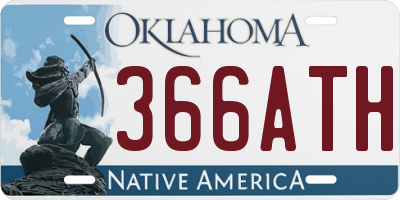 OK license plate 366ATH