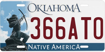 OK license plate 366ATO