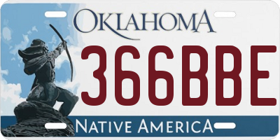 OK license plate 366BBE