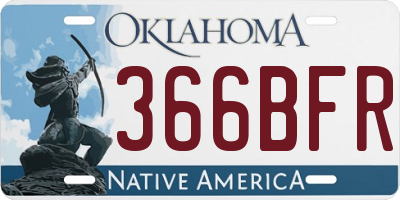 OK license plate 366BFR