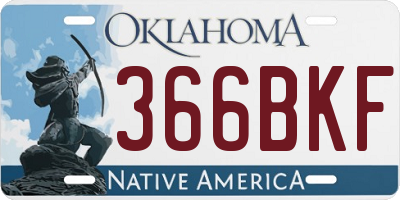 OK license plate 366BKF