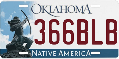 OK license plate 366BLB