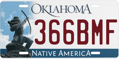 OK license plate 366BMF