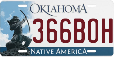 OK license plate 366BOH