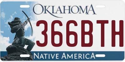 OK license plate 366BTH