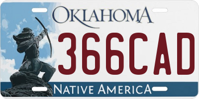 OK license plate 366CAD