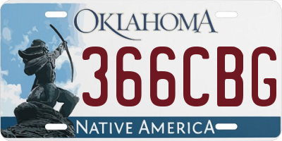 OK license plate 366CBG