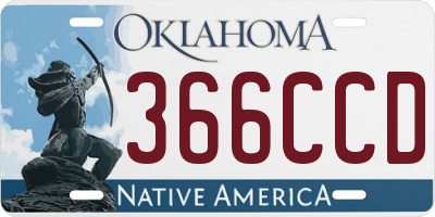 OK license plate 366CCD