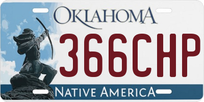 OK license plate 366CHP
