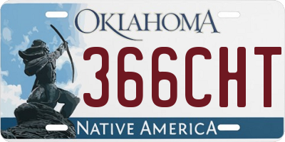 OK license plate 366CHT