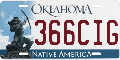 OK license plate 366CIG