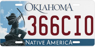 OK license plate 366CIO