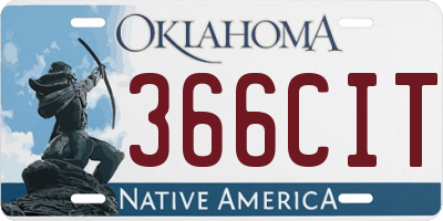 OK license plate 366CIT