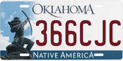 OK license plate 366CJC