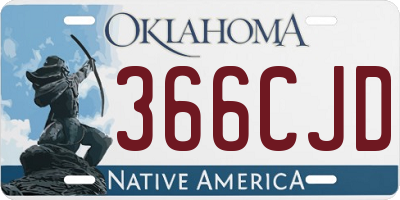 OK license plate 366CJD