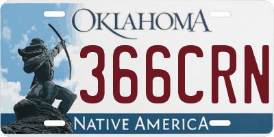 OK license plate 366CRN