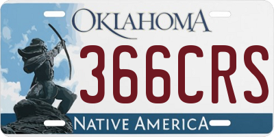 OK license plate 366CRS