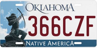 OK license plate 366CZF