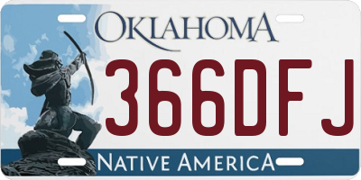 OK license plate 366DFJ