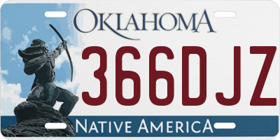 OK license plate 366DJZ
