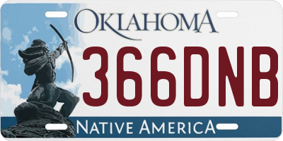 OK license plate 366DNB