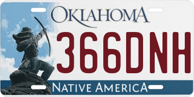 OK license plate 366DNH