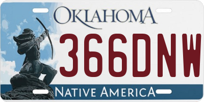 OK license plate 366DNW