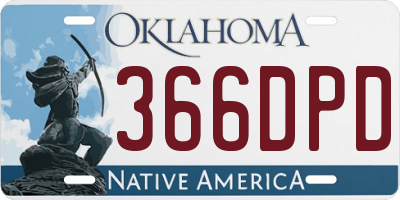 OK license plate 366DPD