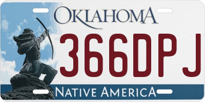 OK license plate 366DPJ