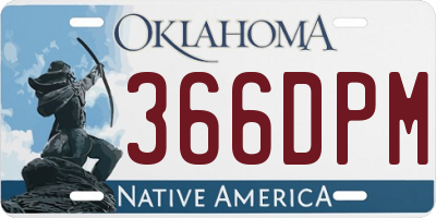 OK license plate 366DPM