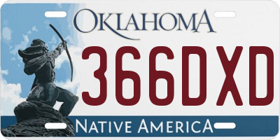 OK license plate 366DXD