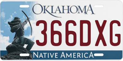 OK license plate 366DXG