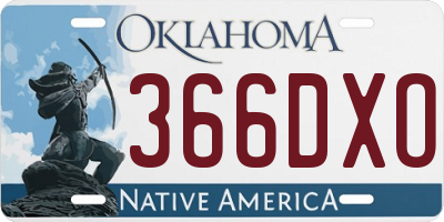 OK license plate 366DXO