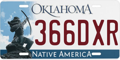 OK license plate 366DXR