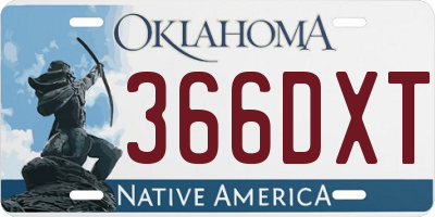 OK license plate 366DXT