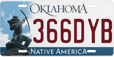 OK license plate 366DYB