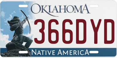 OK license plate 366DYD