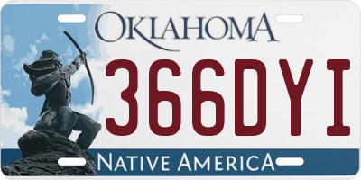 OK license plate 366DYI