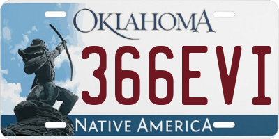 OK license plate 366EVI