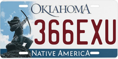 OK license plate 366EXU