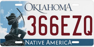 OK license plate 366EZQ