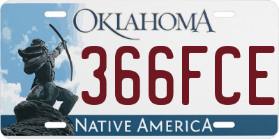 OK license plate 366FCE