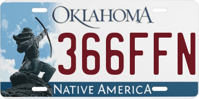 OK license plate 366FFN