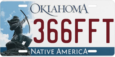 OK license plate 366FFT