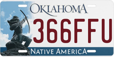 OK license plate 366FFU