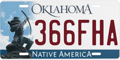OK license plate 366FHA