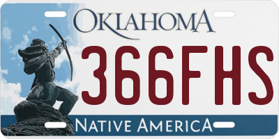 OK license plate 366FHS